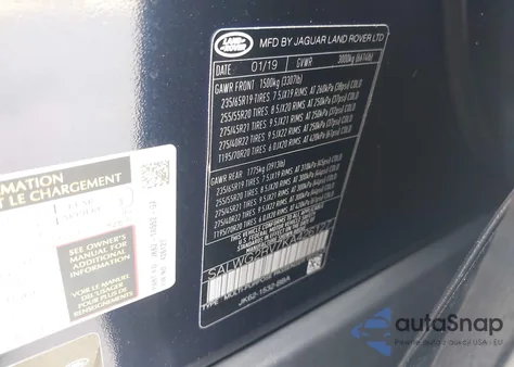 2019 Land Rover Range Rover Sport Se из США, поврежденный, VIN SALWG2RV7KA426127